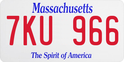 MA license plate 7KU966
