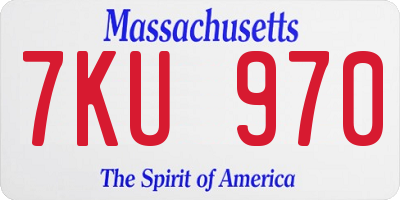 MA license plate 7KU970