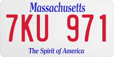 MA license plate 7KU971