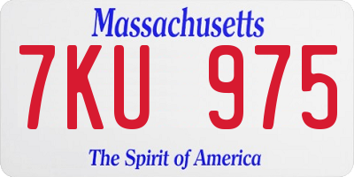 MA license plate 7KU975