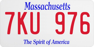 MA license plate 7KU976