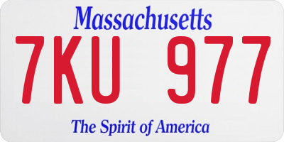 MA license plate 7KU977