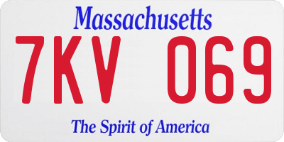MA license plate 7KV069