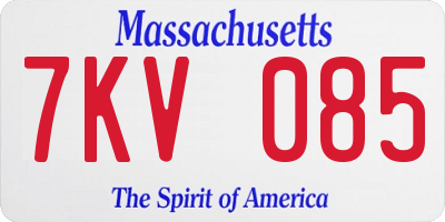 MA license plate 7KV085