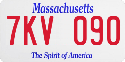 MA license plate 7KV090