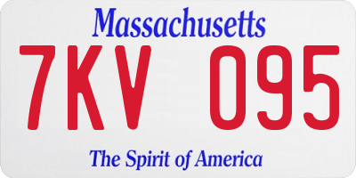 MA license plate 7KV095