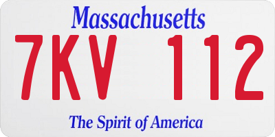 MA license plate 7KV112