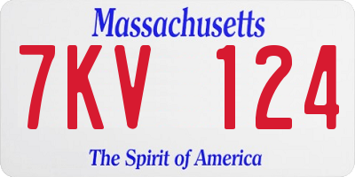 MA license plate 7KV124