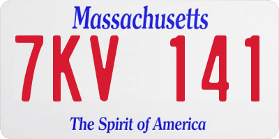 MA license plate 7KV141