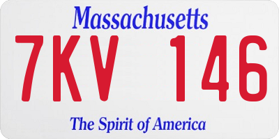 MA license plate 7KV146