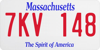 MA license plate 7KV148