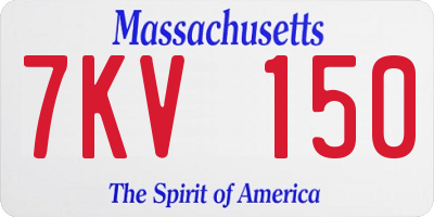 MA license plate 7KV150