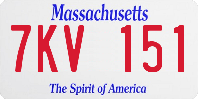 MA license plate 7KV151