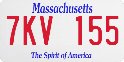 MA license plate 7KV155