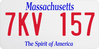 MA license plate 7KV157