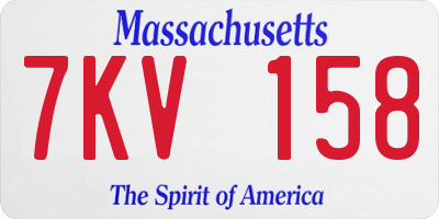 MA license plate 7KV158