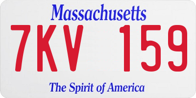 MA license plate 7KV159