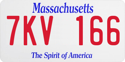 MA license plate 7KV166
