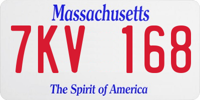 MA license plate 7KV168