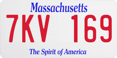 MA license plate 7KV169