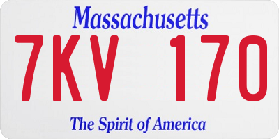 MA license plate 7KV170