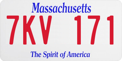 MA license plate 7KV171