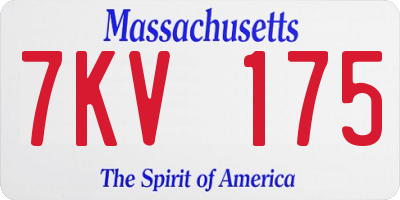 MA license plate 7KV175