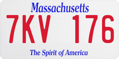 MA license plate 7KV176