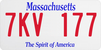 MA license plate 7KV177