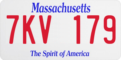 MA license plate 7KV179