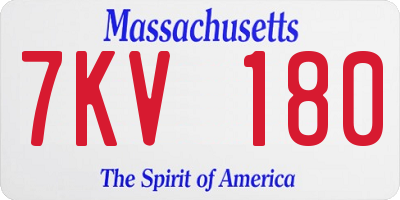 MA license plate 7KV180