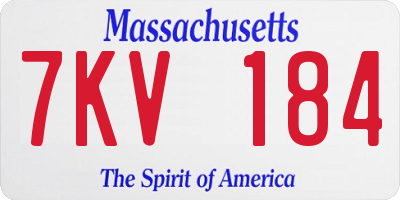 MA license plate 7KV184