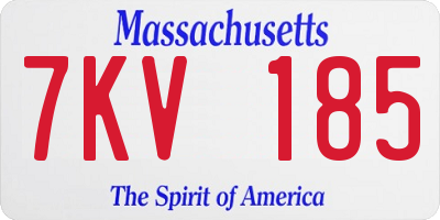 MA license plate 7KV185
