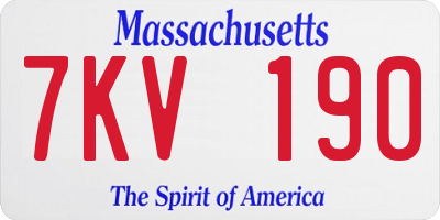 MA license plate 7KV190