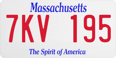 MA license plate 7KV195