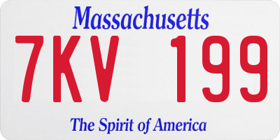 MA license plate 7KV199