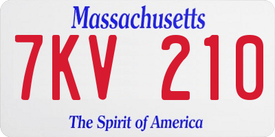 MA license plate 7KV210