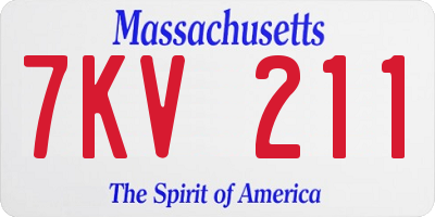 MA license plate 7KV211