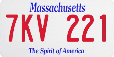 MA license plate 7KV221
