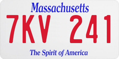MA license plate 7KV241