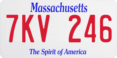 MA license plate 7KV246