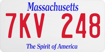 MA license plate 7KV248