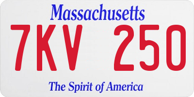 MA license plate 7KV250