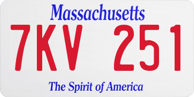 MA license plate 7KV251