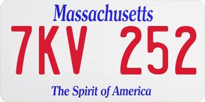 MA license plate 7KV252