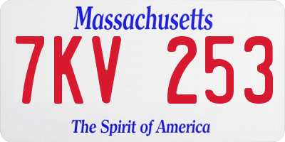MA license plate 7KV253