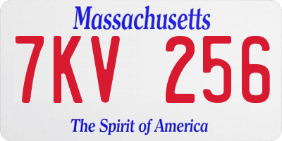 MA license plate 7KV256