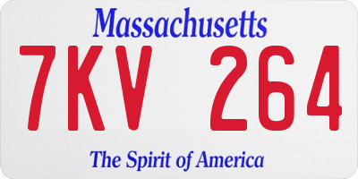 MA license plate 7KV264