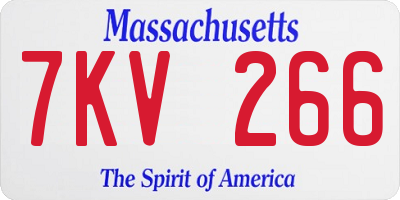 MA license plate 7KV266