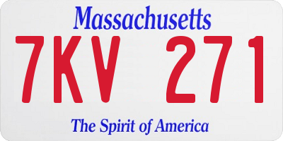 MA license plate 7KV271